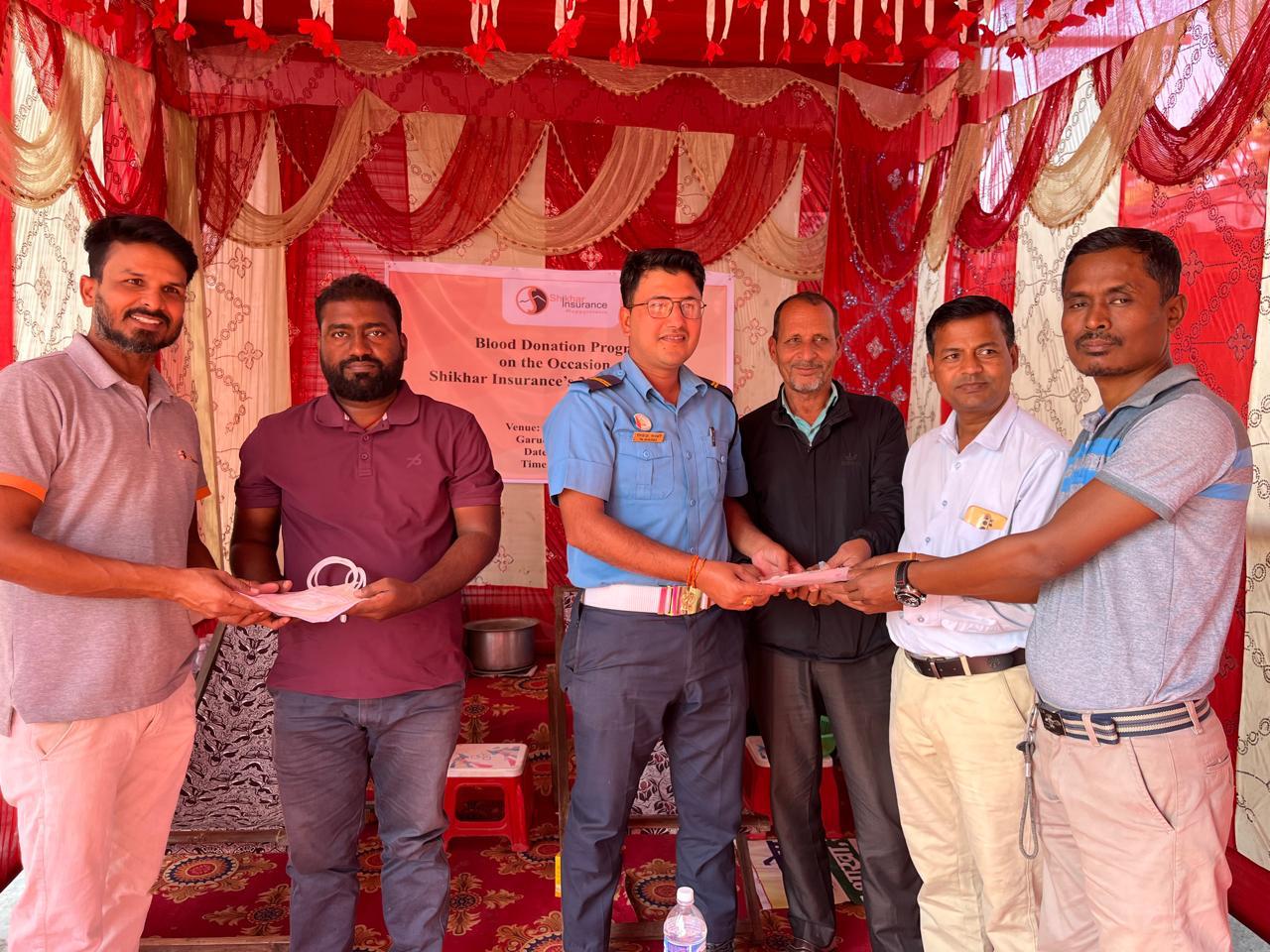 शिखर इन्स्योरेन्सको २१औँ वार्षिकोत्सवमा मधेश प्रदेशमा पाँच स्थानमा रक्तदान कार्यक्रम सम्पन्न